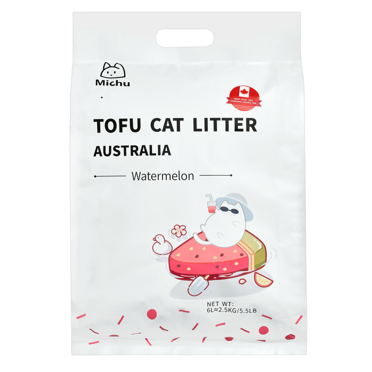 Michu Natural Clumping Tofu Cat Litter (Peach)