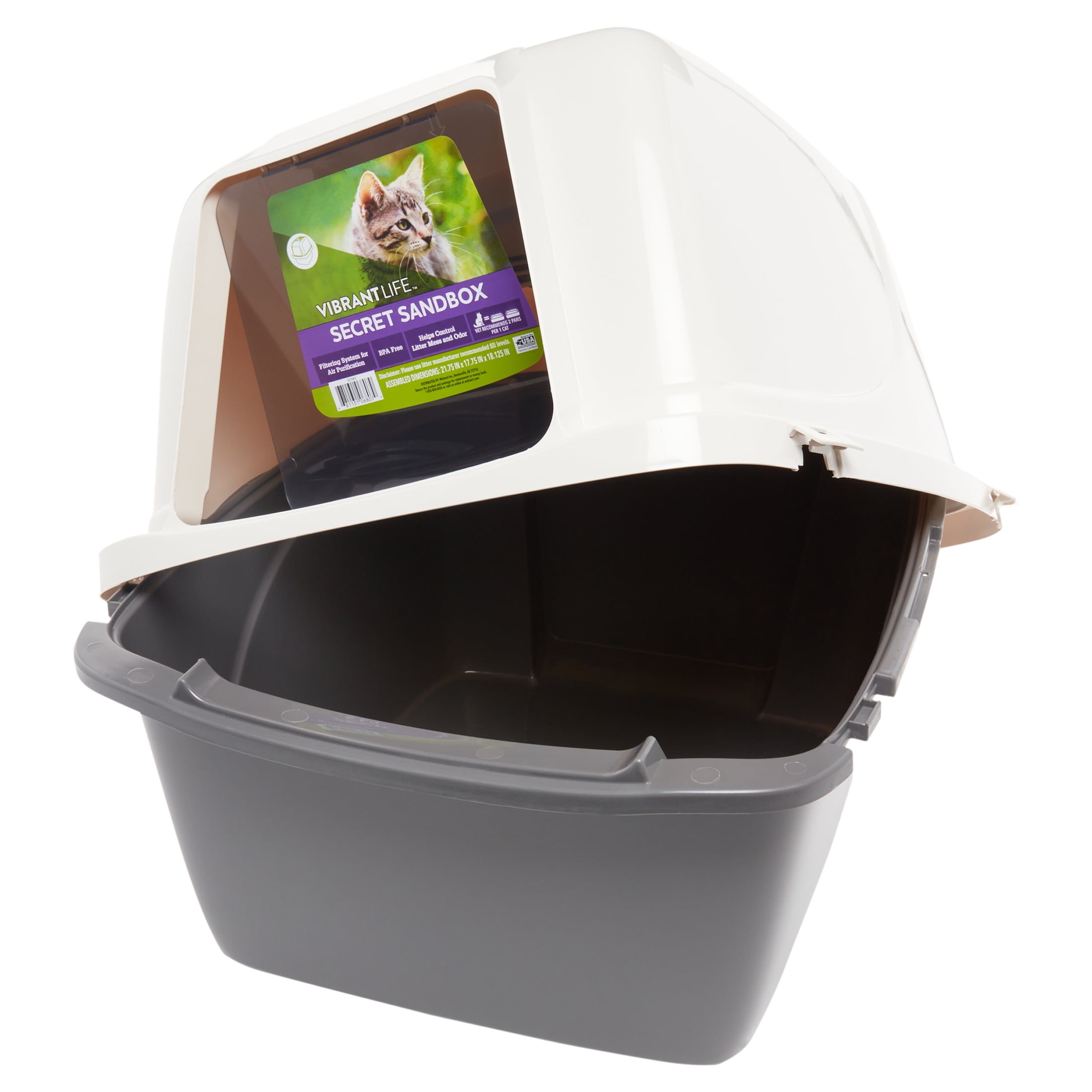 Sandbox Cat Litter Box - Gray/Black