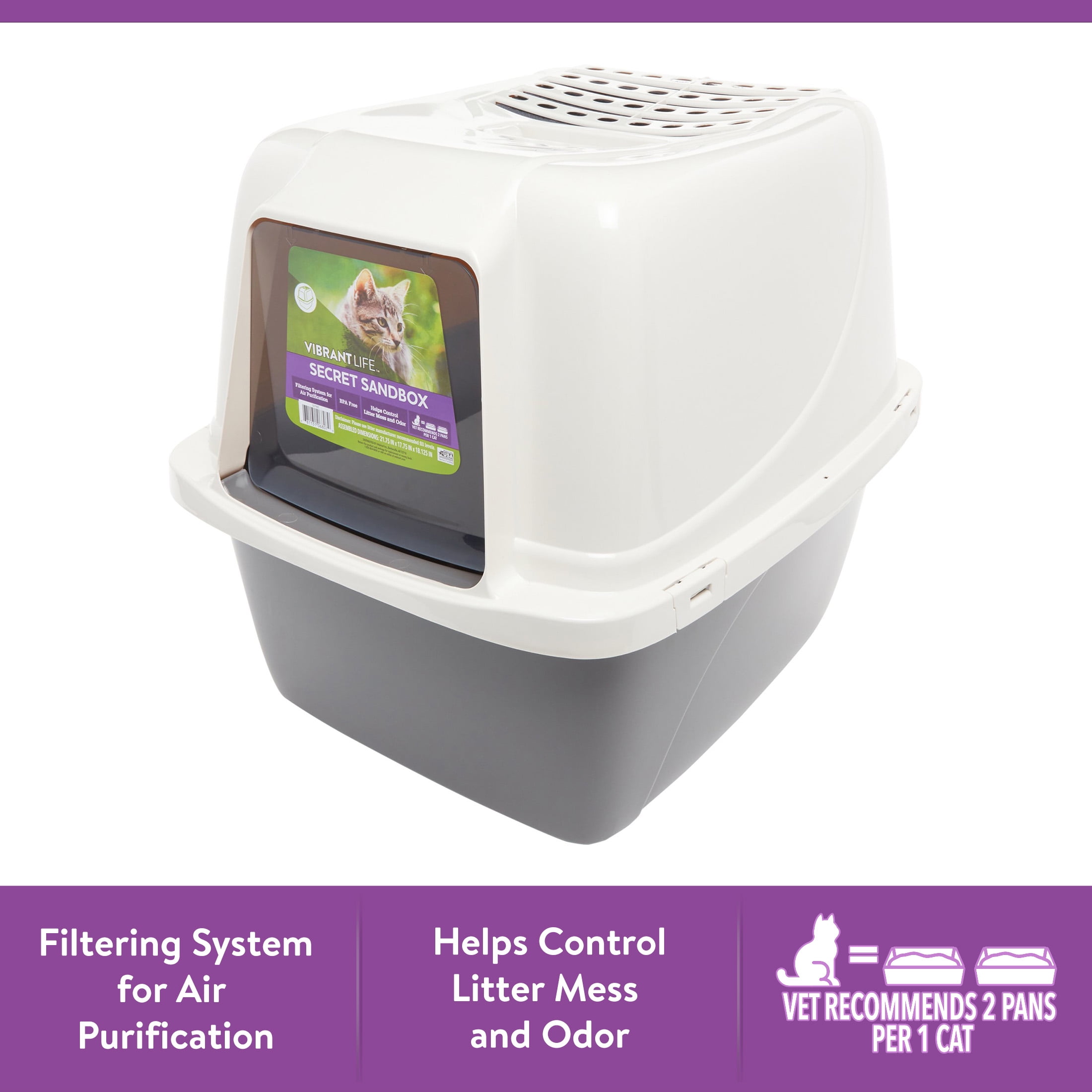 Sandbox Cat Litter Box - Gray/Black