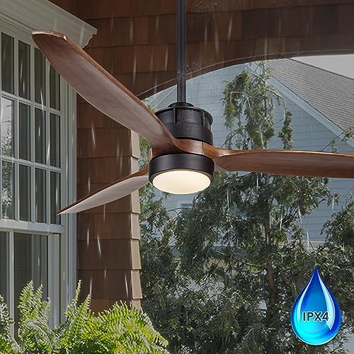 52" Outdoor Ceiling Fan with Light, IP65 Waterproof