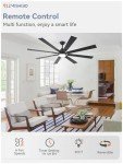 72" Black Ceiling Fan with Lights, Remote Control, Reversible