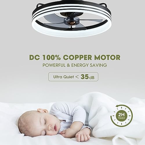 Smart Low Profile Ceiling Fan with Lights and Remote