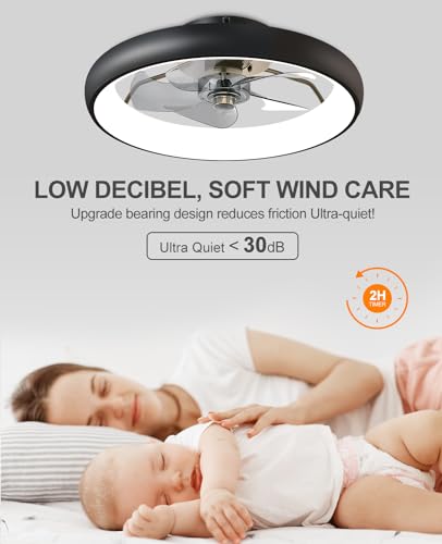 21" Bladeless LED Ceiling Fan with Remote - Modern