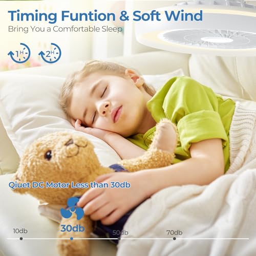 19" Modern Enclosed Flush Mount LED Ceiling Fan