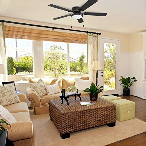 Matte Black West Hill 52" Ceiling Fan with Light