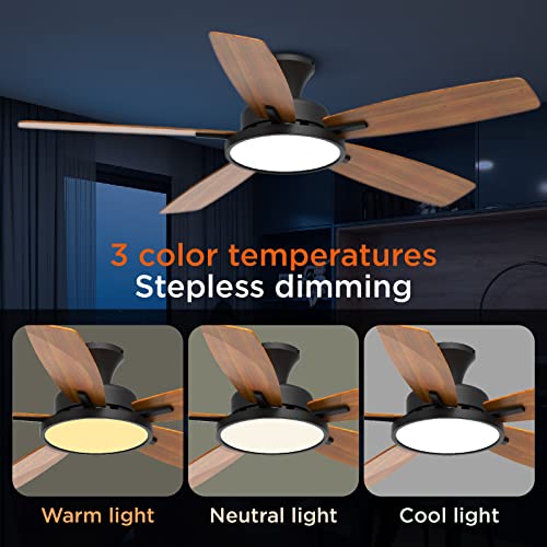 TALOYA 52" Ultra Silent Ceiling Fan with Lights