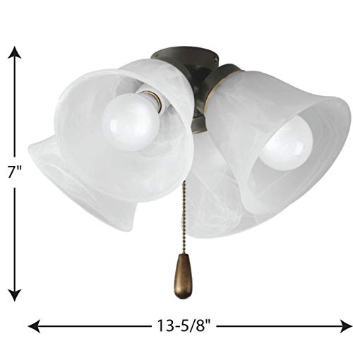 Antique Bronze Progress Lighting Fan Light Kit P2643-20WB