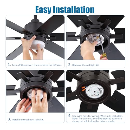 4" LED Ceiling Fan Light Kit, 18W, 3CCT