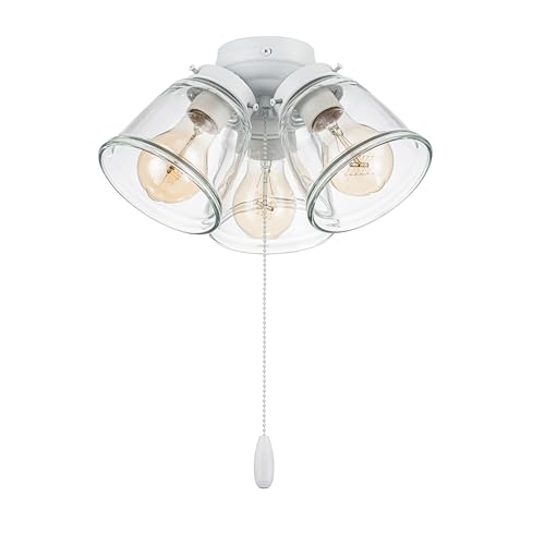 Aspen Creative Three-Light Ceiling Fan Light Kit, Matte White