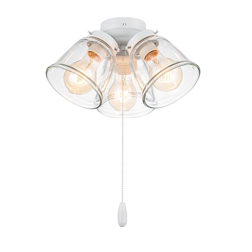 Aspen Creative Three-Light Ceiling Fan Light Kit, Matte White