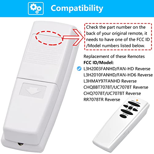 Ceiling Fan Remote Control w/ Reverse Light Dimmer