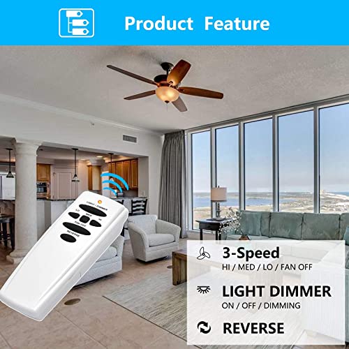 Ceiling Fan Remote Control w/ Reverse Light Dimmer