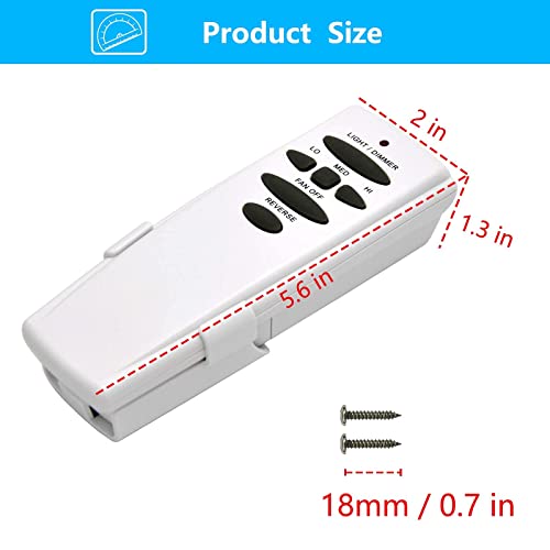 Ceiling Fan Remote Control w/ Reverse Light Dimmer