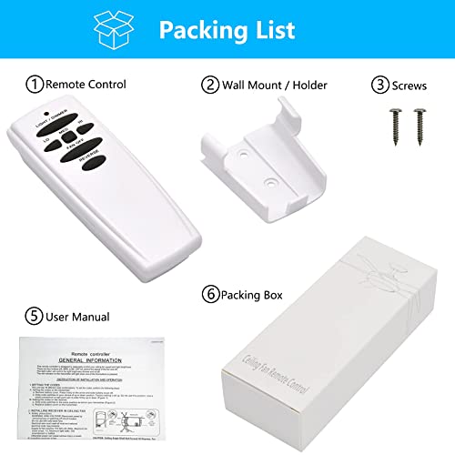 Ceiling Fan Remote Control w/ Reverse Light Dimmer