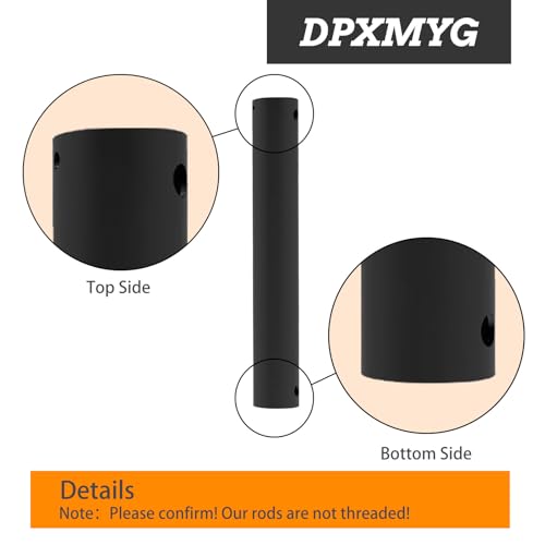 Black 36" Ceiling Fan Downrod Extension Cord, 1" OD