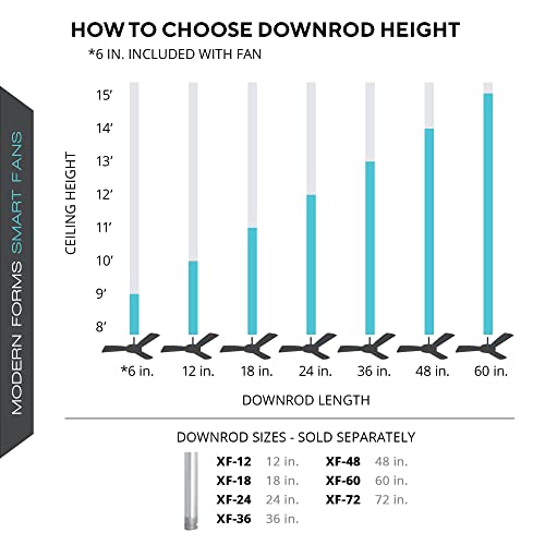 72in Matte Black Ceiling Fan Extension Downrod by Modern Forms