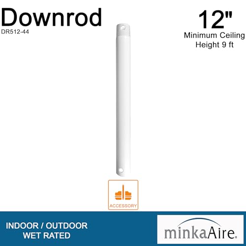 Minka-Aire 12" White Ceiling Fan Downrod - DR512-44