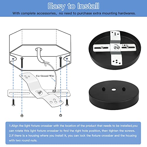 Helunsi Universal 4" Ceiling Fan Mounting Plate Kit