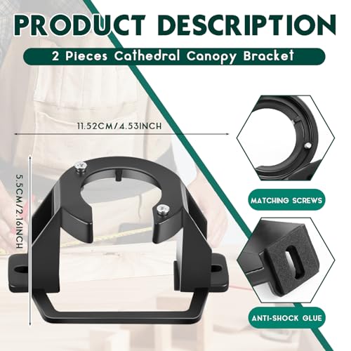 Black Cathedral Canopy Ceiling Fan Mounting Bracket Kit