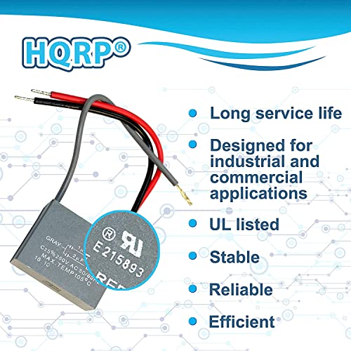 HQRP CBB61 4-Wire Ceiling Fan Capacitor 5uf+5uf