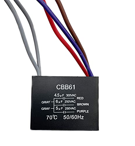 CEILING FAN CAPACITOR CBB61 4.5uf + 6uf + 5uf