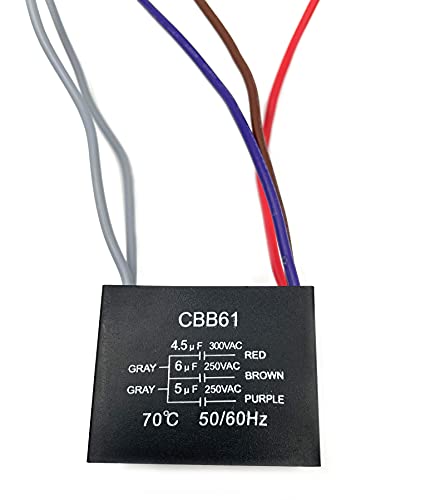 CEILING FAN CAPACITOR CBB61 4.5uf + 6uf + 5uf