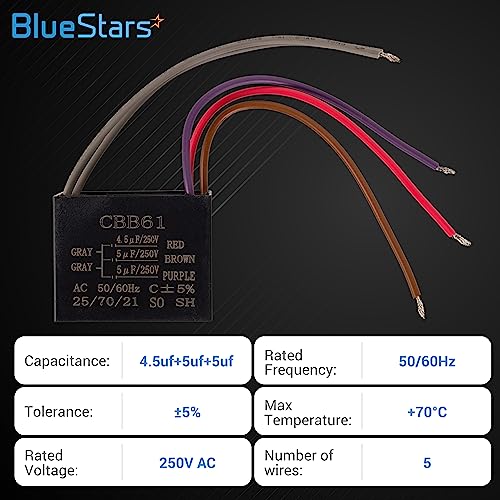 BlueStars CBB61 5-Wire Capacitor for Hampton Bay Fan