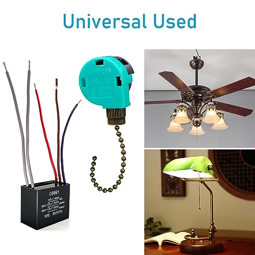 YukiHalu Ceiling Fan Switches and Capacitor Combo