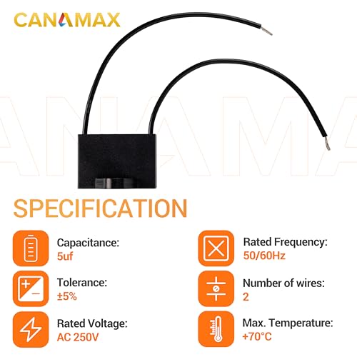 Canamax Durable CBB61 Ceiling Fan Capacitor - Fits Various Applications