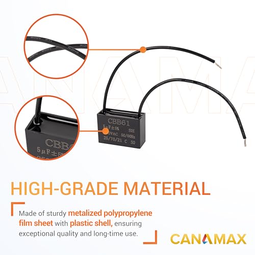 Canamax Durable CBB61 Ceiling Fan Capacitor - Fits Various Applications