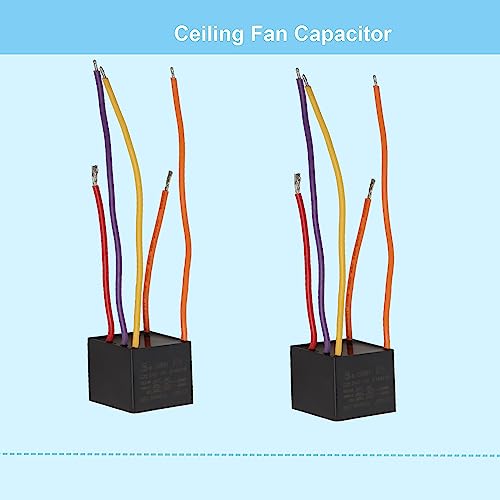 Pack of 2 CBB61 Ceiling Fan Capacitors 4.5uf+5uf+6uf