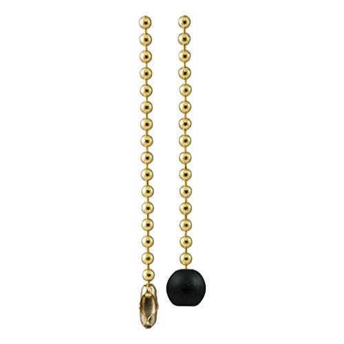 Brushed Brass Beaded Pull Chain, Lengthens Up to 3 Ft