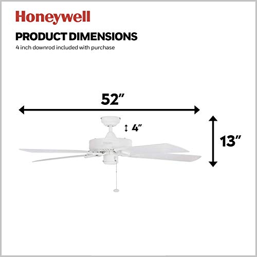 Honeywell Belmar 52" Traditional Ceiling Fan - White