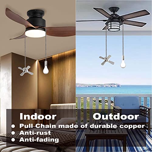 Decorative Fan Pull Chain Ornaments Set - Nickel