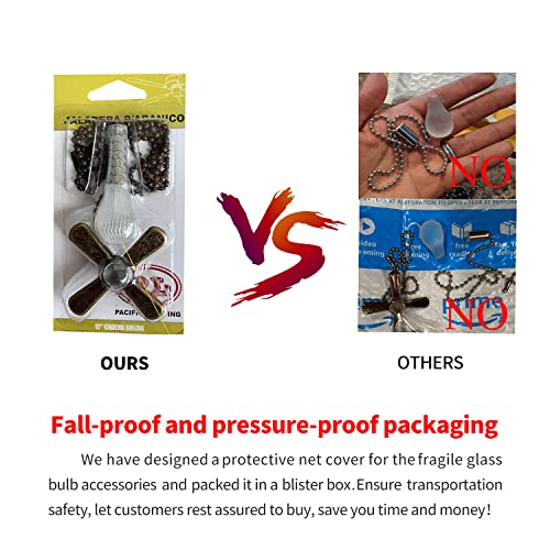 Extra Long Ceiling Fan Pull Chain with Frosted Glass