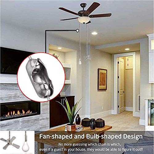 Decorative Fan Pull Chain Ornaments Set - Nickel