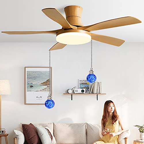 2 Blue Crystal Glass Ice Cracked Ball Pull Chains