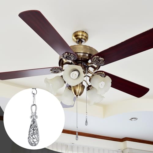 Vintage Ceiling Fan Pull Chain Danglers (Silver, 4 Pack)