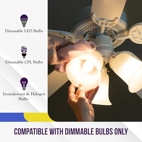 ENERLITES 3 Speed Ceiling Fan Control with LED Dimmer