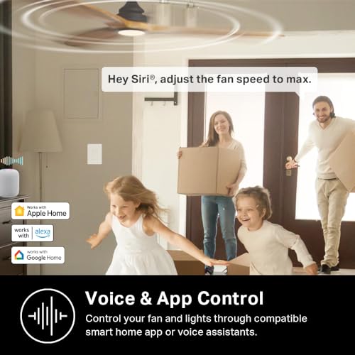Smart Ceiling Fan Control & Dimmer Switch | Adjustable Speed & Brightness | Works with Apple HomeKit, Alexa, Google Home