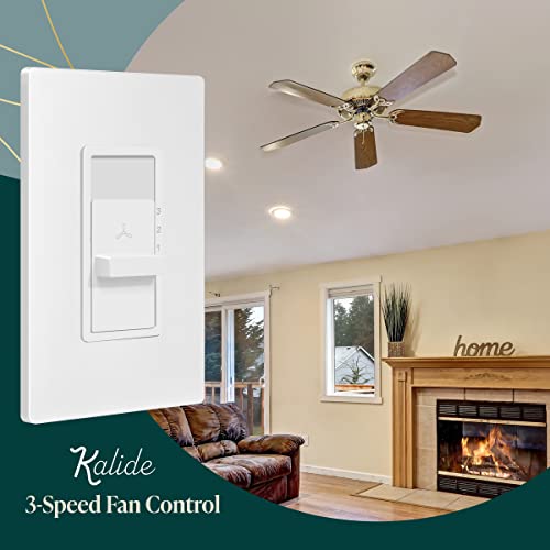 TOPGREENER 3-Speed Fan Wall Switch, Single Pole, White