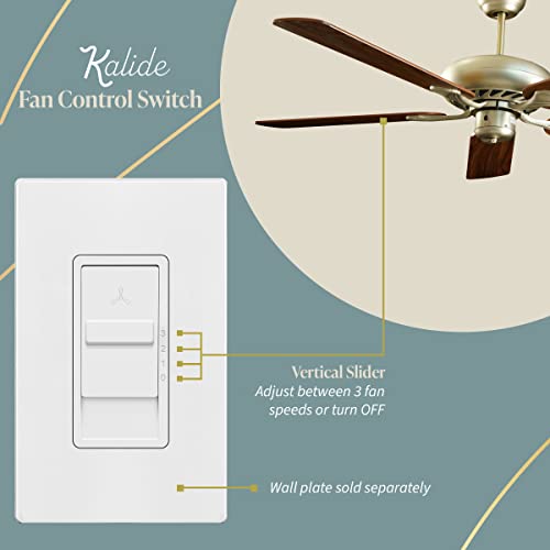 TOPGREENER 3-Speed Fan Wall Switch, Single Pole, White