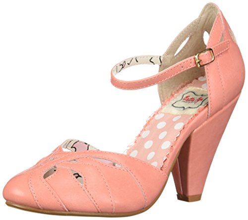 Bettie Page Women's BP403-SALLY Pump, Peach, 7 B US