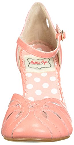 Bettie Page Women's BP403-SALLY Pump, Peach, 7 B US