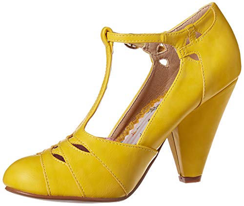Yellow Bettie Page Pinup Pump, Retro & Vintage