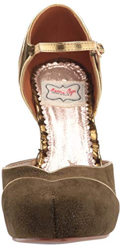 Bettie Page Women's Vintage Style Pump, Olive, 11
