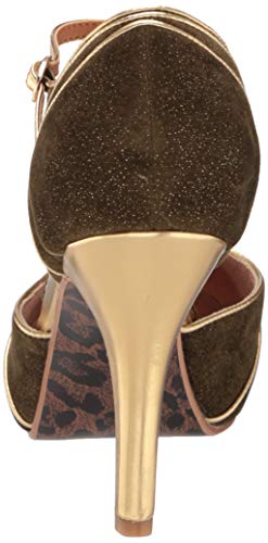 Bettie Page Women's Vintage Style Pump, Olive, 11