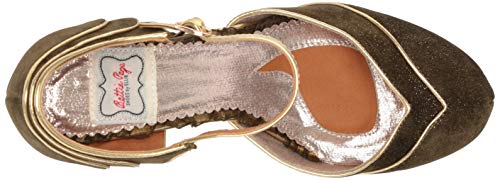 Bettie Page Women's Vintage Style Pump, Olive, 11
