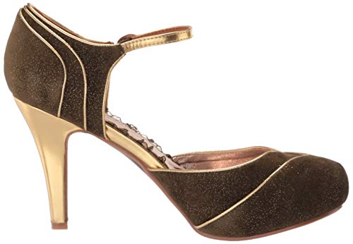 Bettie Page Women's Vintage Style Pump, Olive, 11