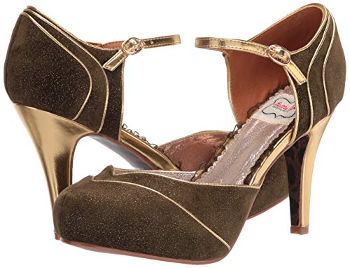 Bettie Page Women's Vintage Style Pump, Olive, 11